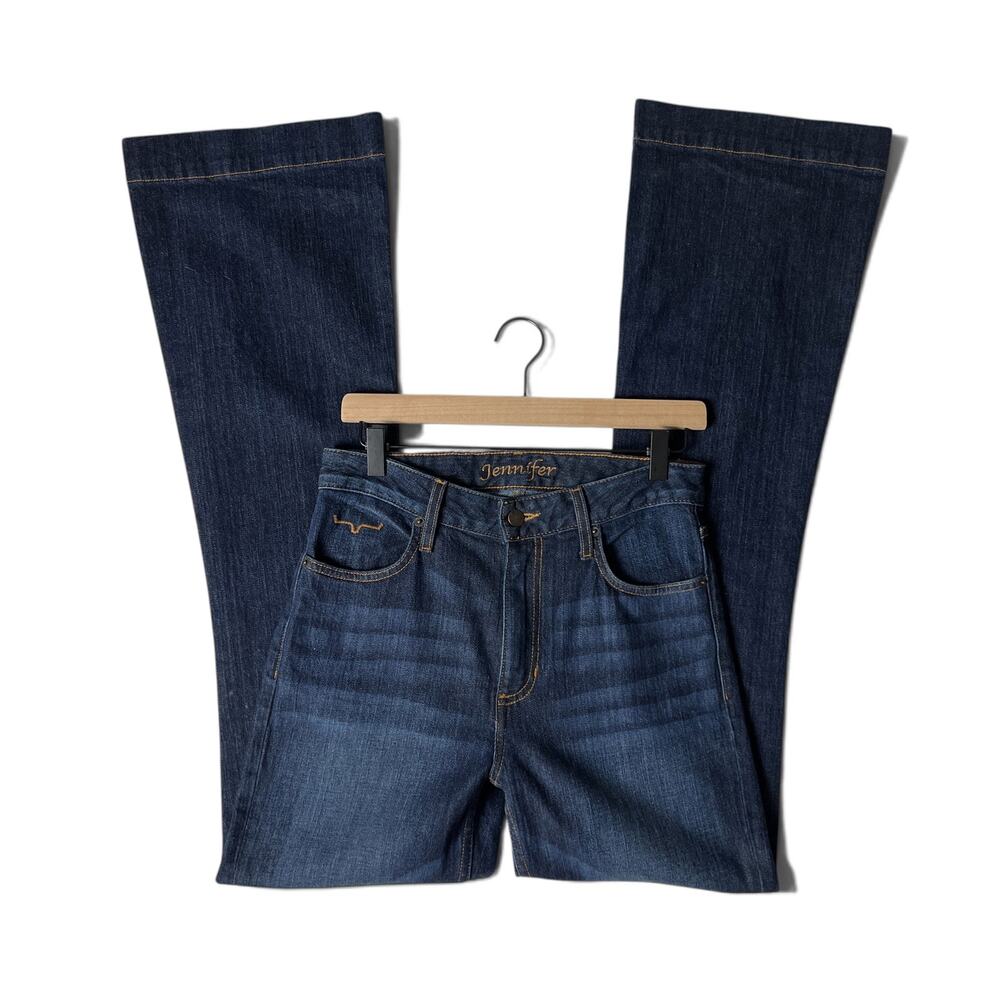 kimes ranch jennifer dark wash western high waisted flare leg denim jeans rodeo